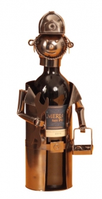 6060 Wein-Flaschenhalter 'Arbeiter' h=34cm